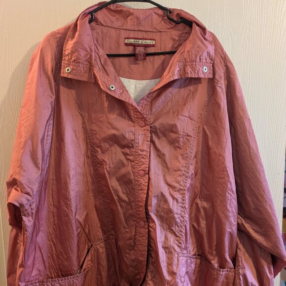 Tudor Court Vintage Blush Windbreaker Size 3x Womens Plus Jacket - Picture 1 of 4